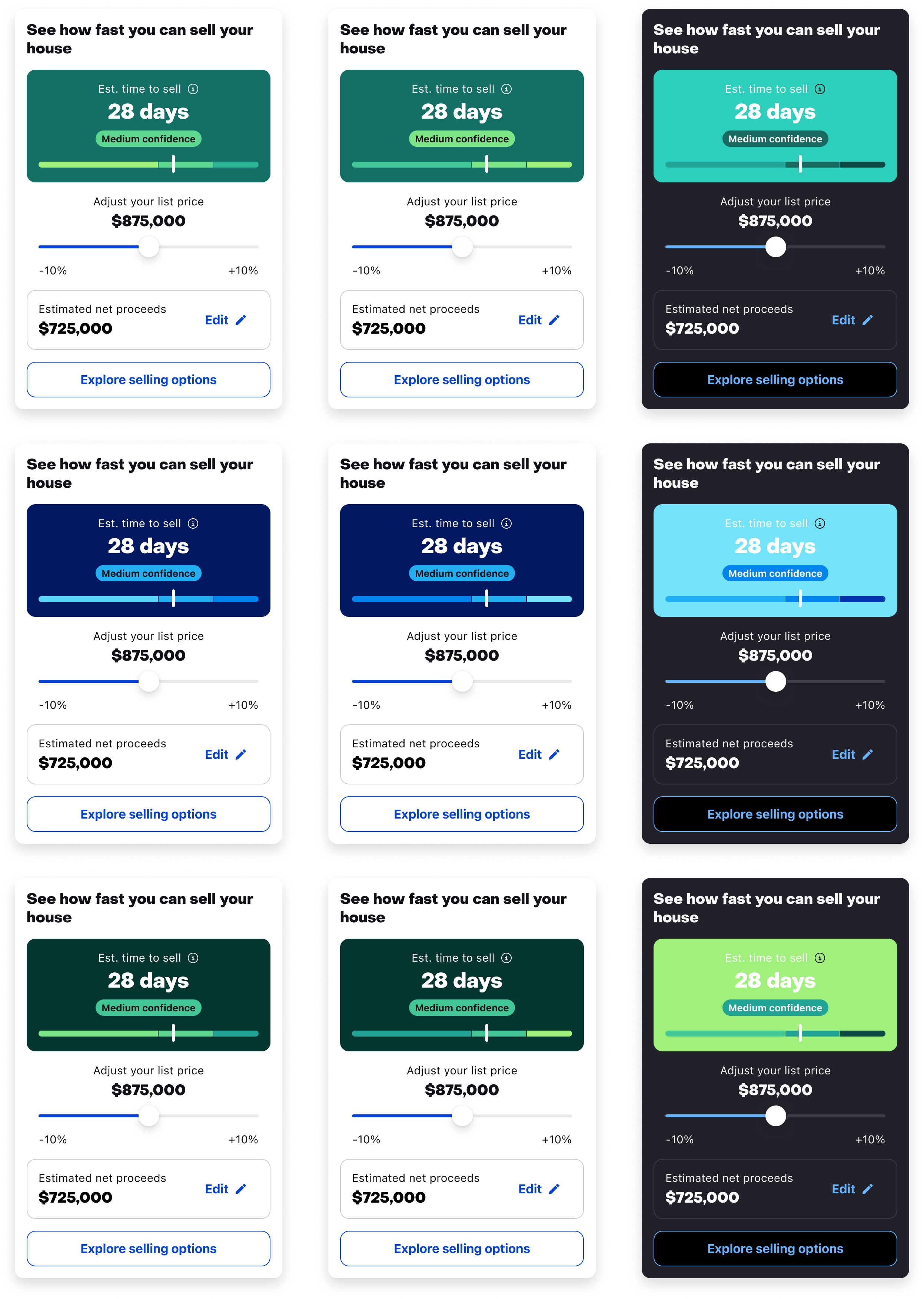 Color and mode studies on the shipped layout